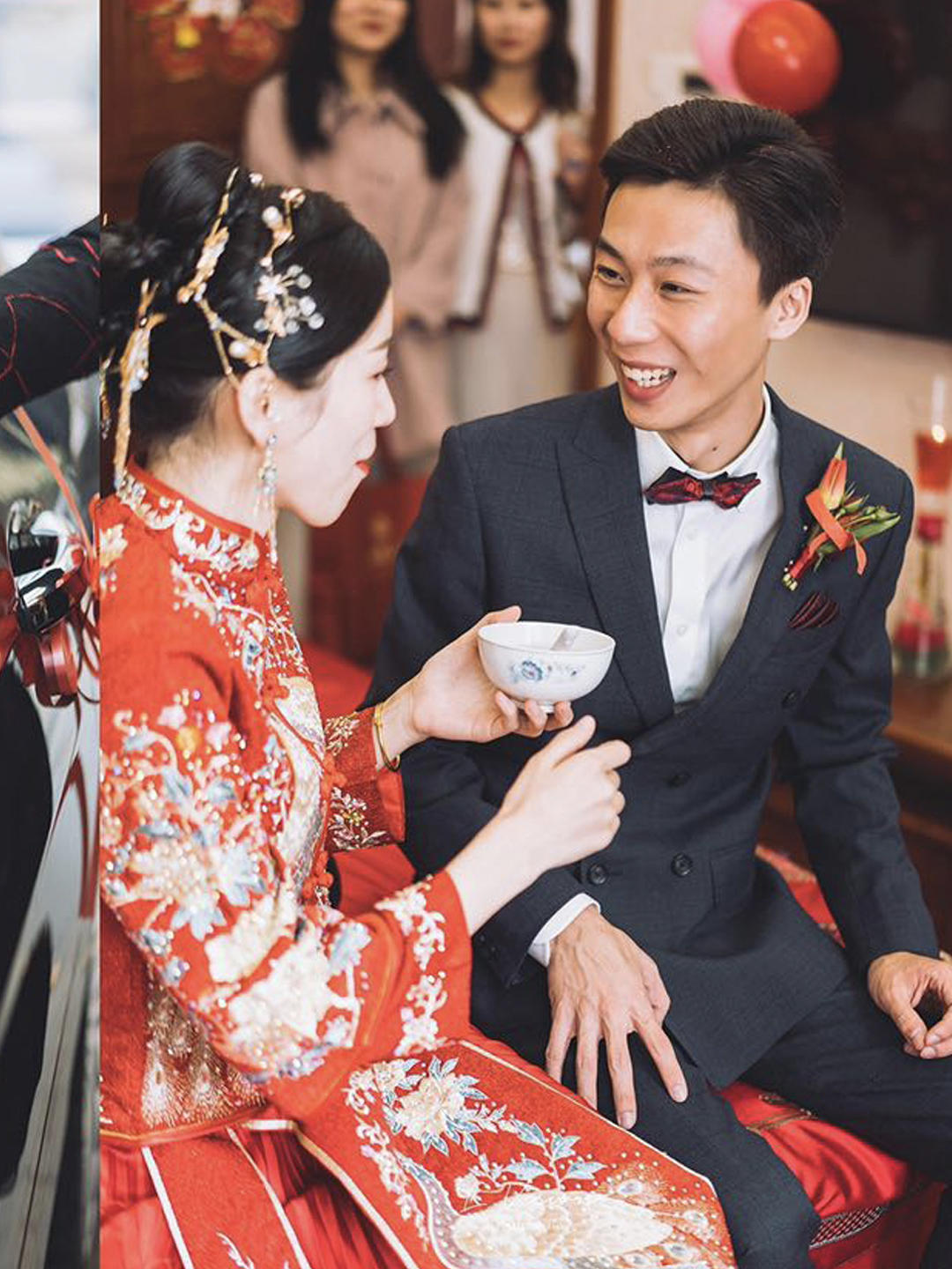 【超值特惠】灰色经典暗格纹全羊毛定制西服三件套