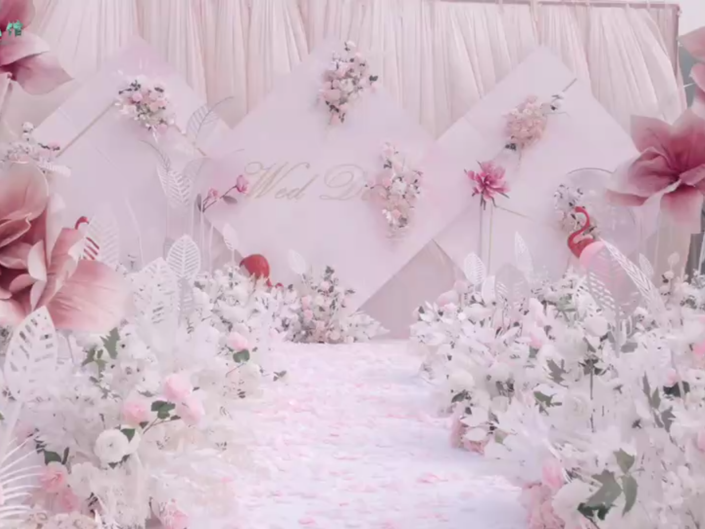 【唯诺婚礼馆】粉色户外火焰鸟主题婚礼