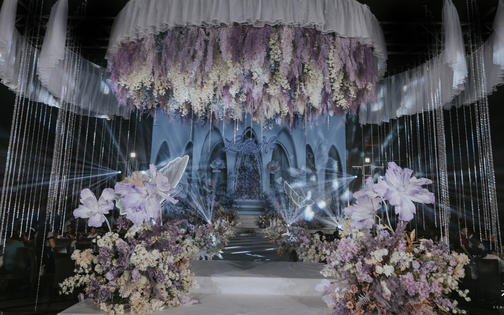 【今囍婚礼】吊顶唯美紫色系梦幻婚礼