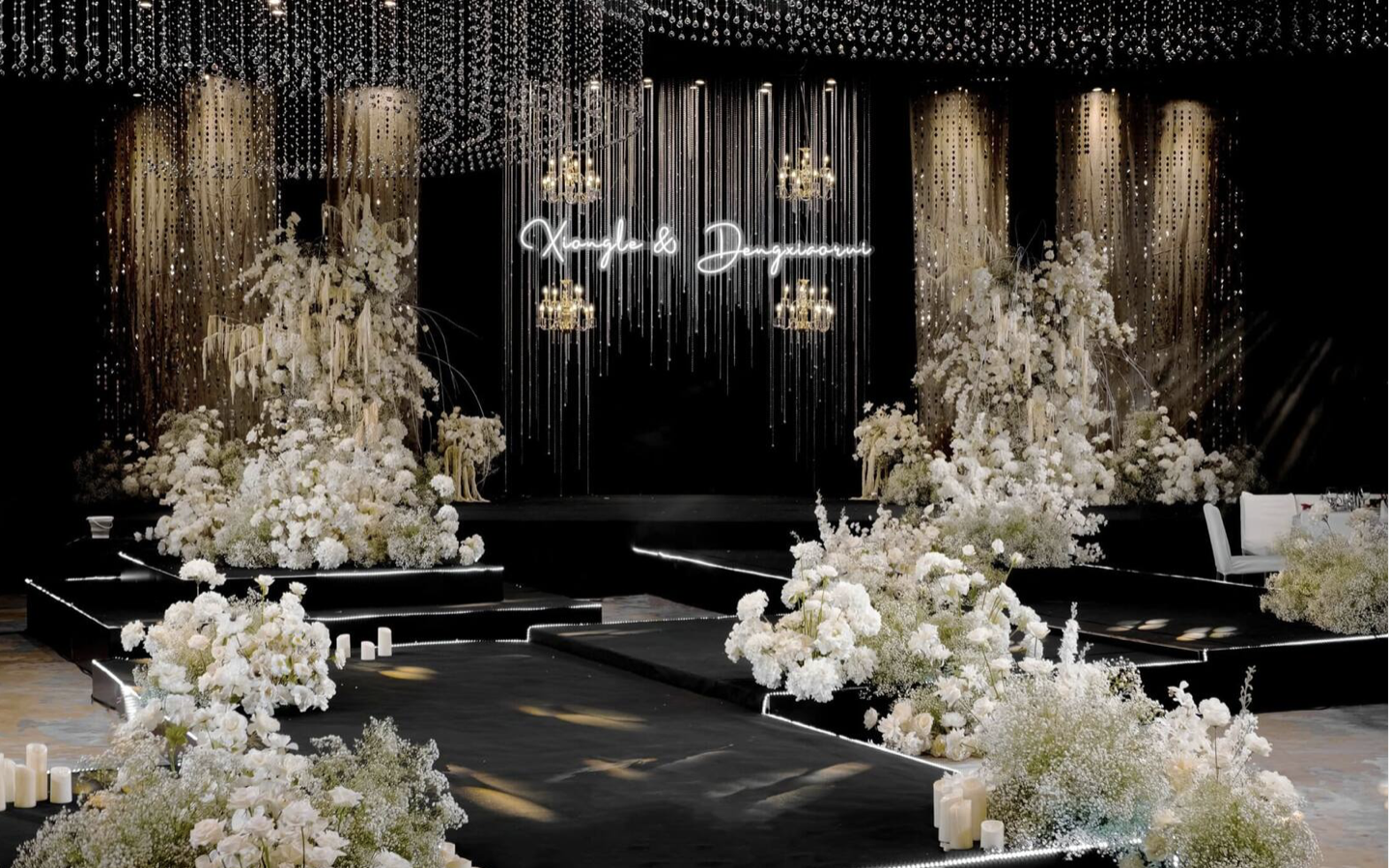 黑金简约水晶婚礼｜高级感拉满的极简浪漫