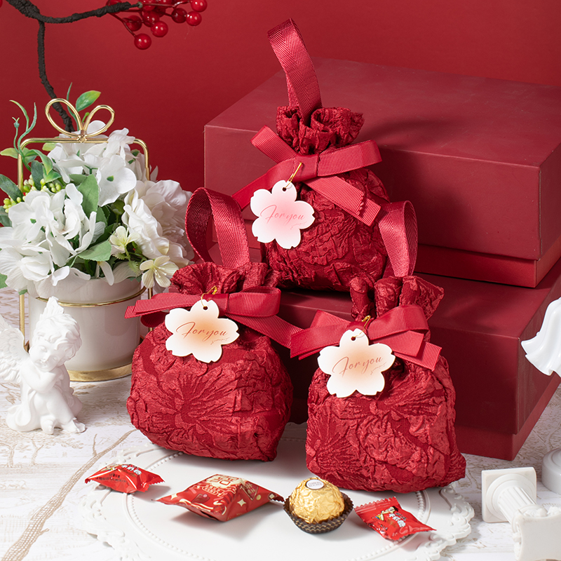 包好發(fā)貨 成品喜糖套餐花朵喜糖袋 喜糖+喜糖盒【成品喜糖不支持退換】