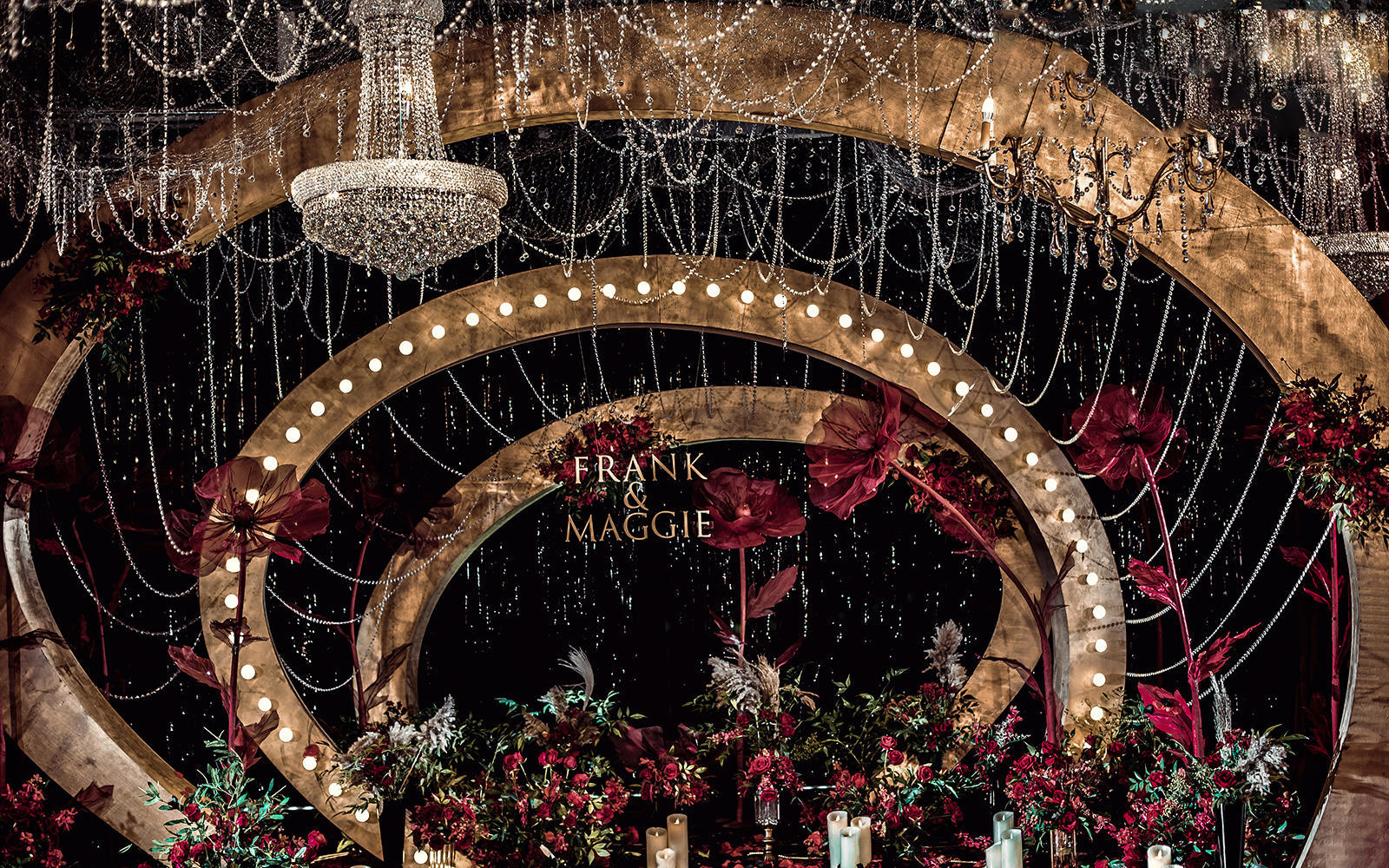 【CC婚礼设计】几何异形线条红色复古婚礼