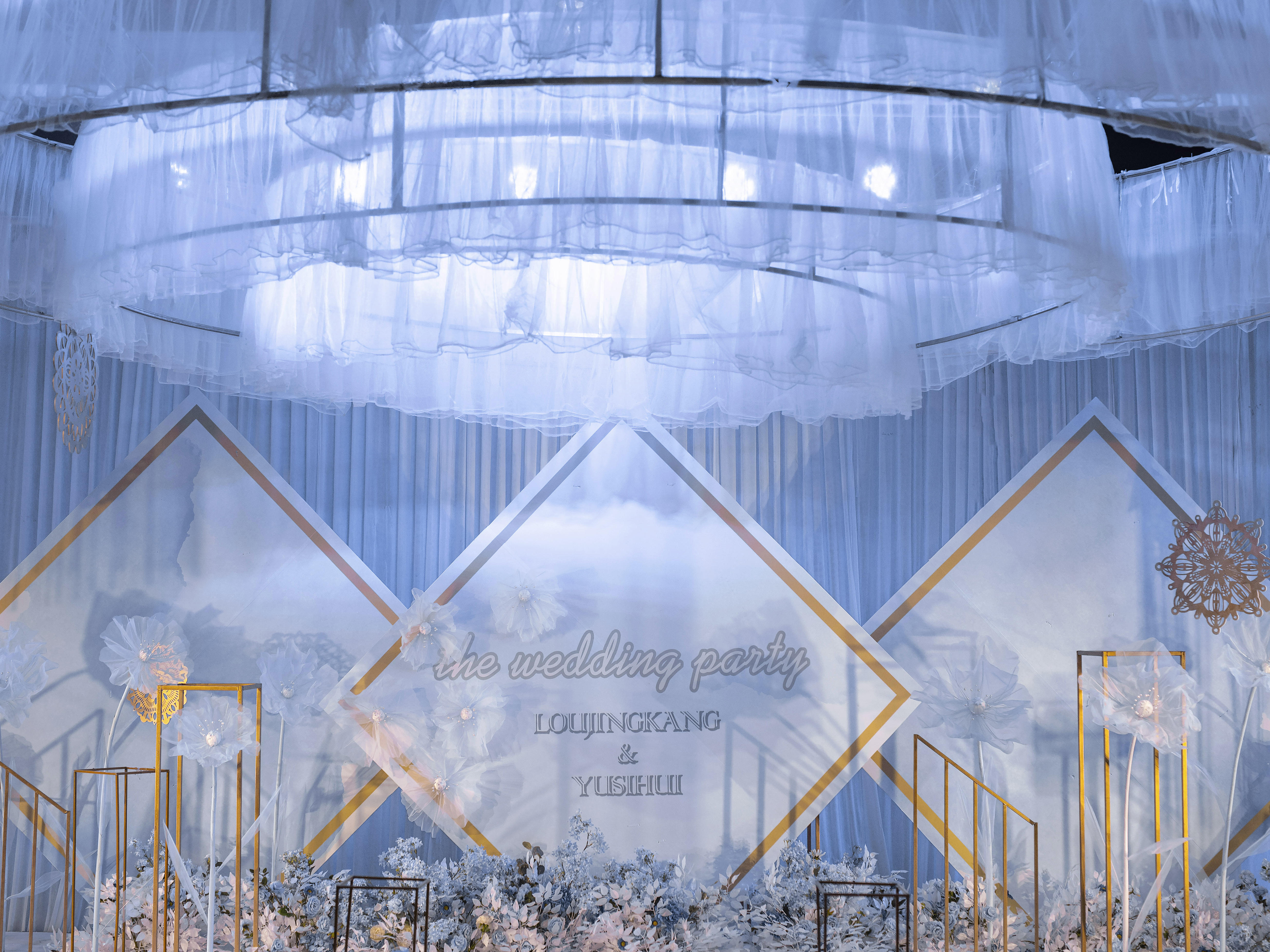 【玖月婚礼】蓝色系清新婚礼布置，赠婚房布置