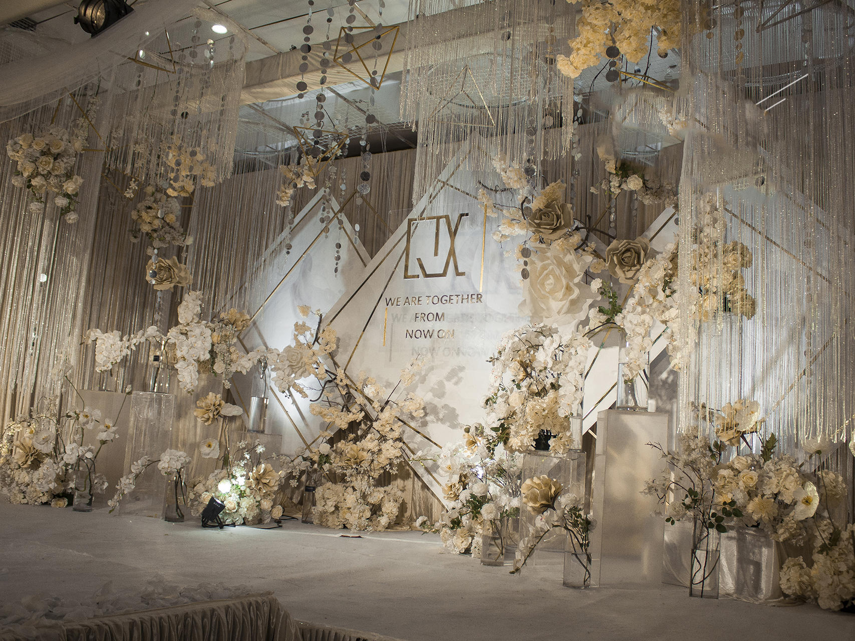 金月亮 香槟金色婚礼 几何