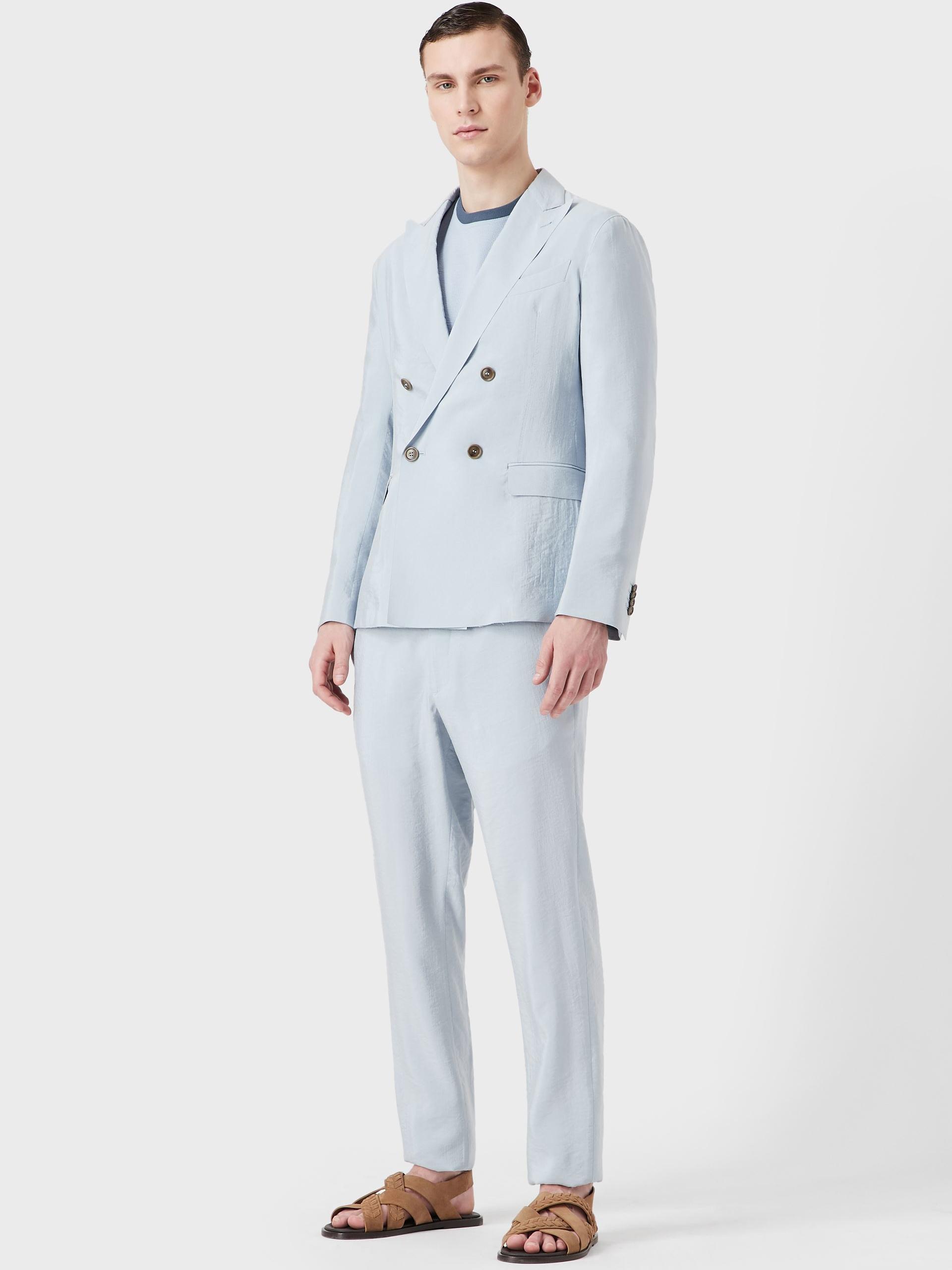 定制阿玛尼同款蓝色天鹅湖系列西装