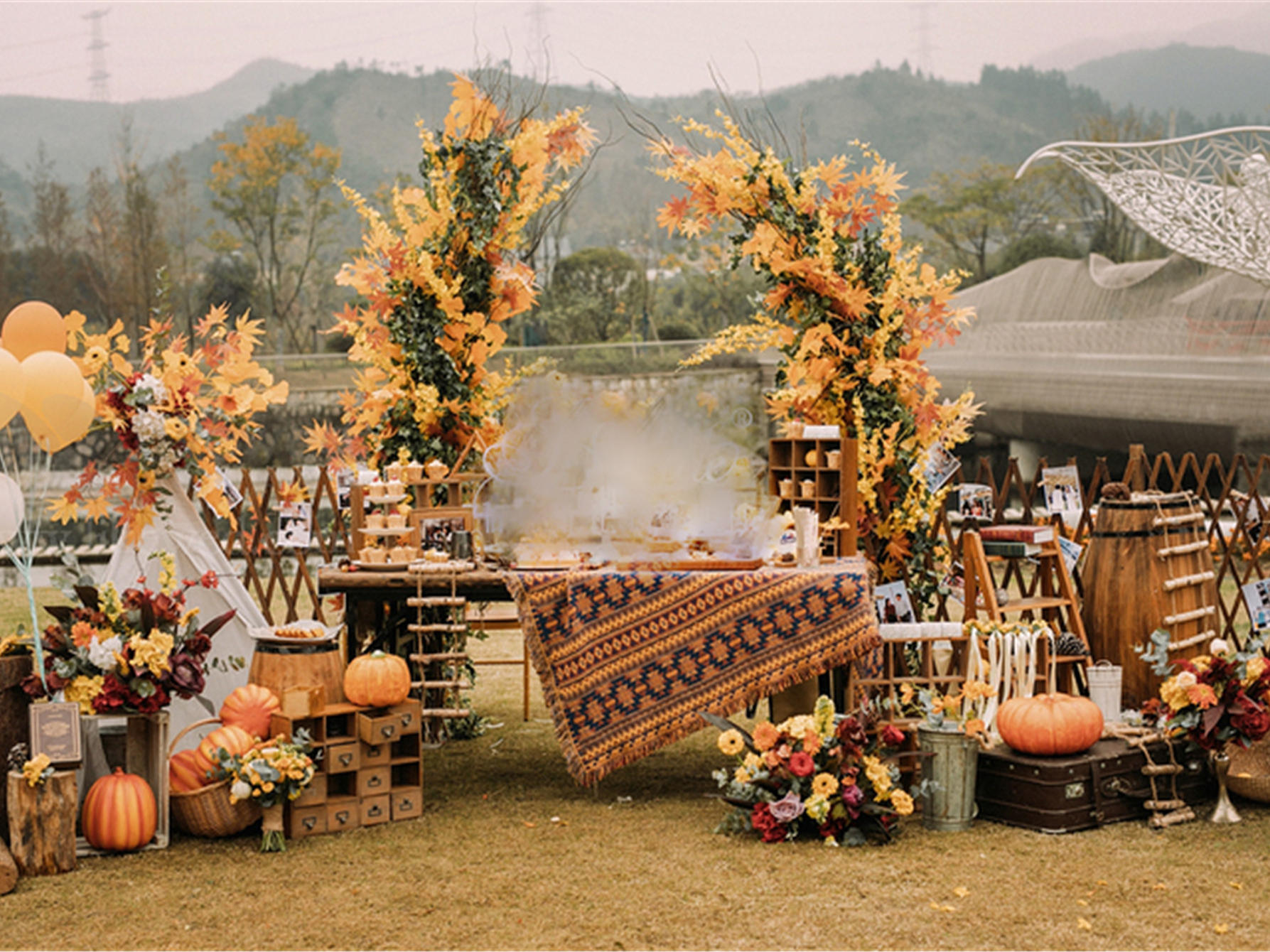 暖色系小清新婚礼  户外