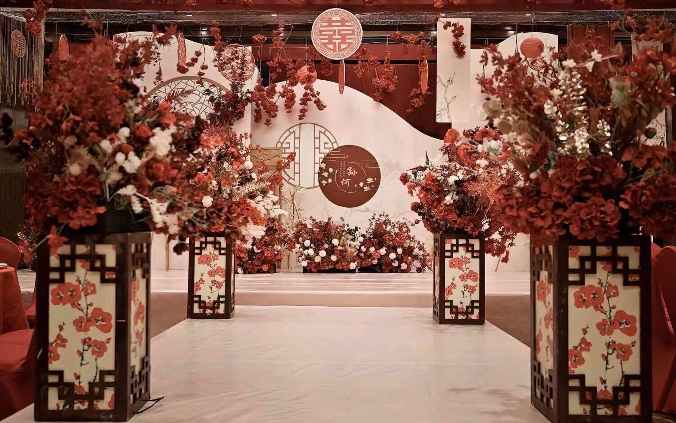 拾月婚礼香槟红新中式婚礼