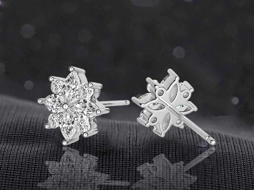 DAM-雪花造型耳钉｜中国钻石交易中心