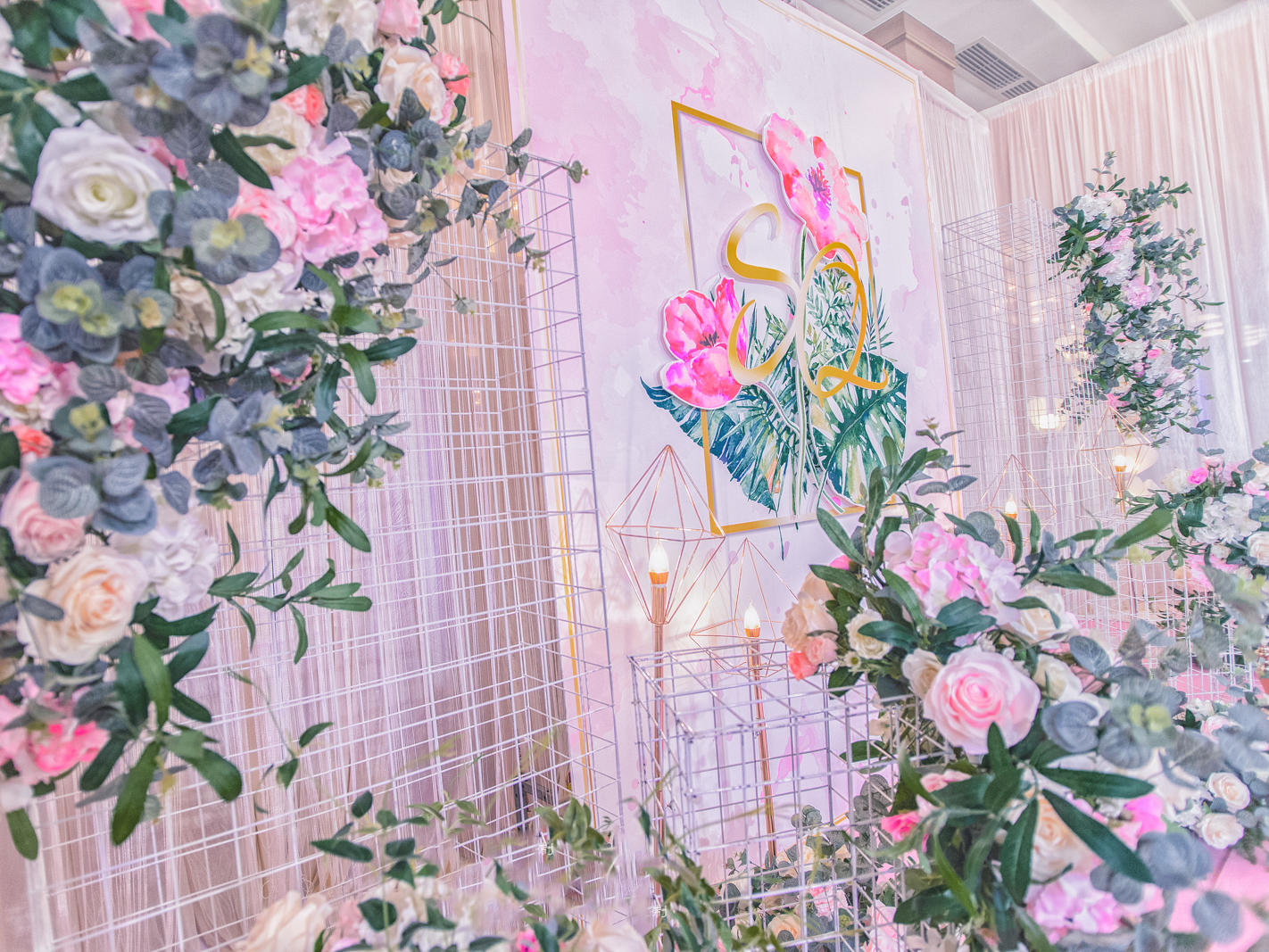 [万物皆甜]  粉色清新 电子屏套餐含主持摄像