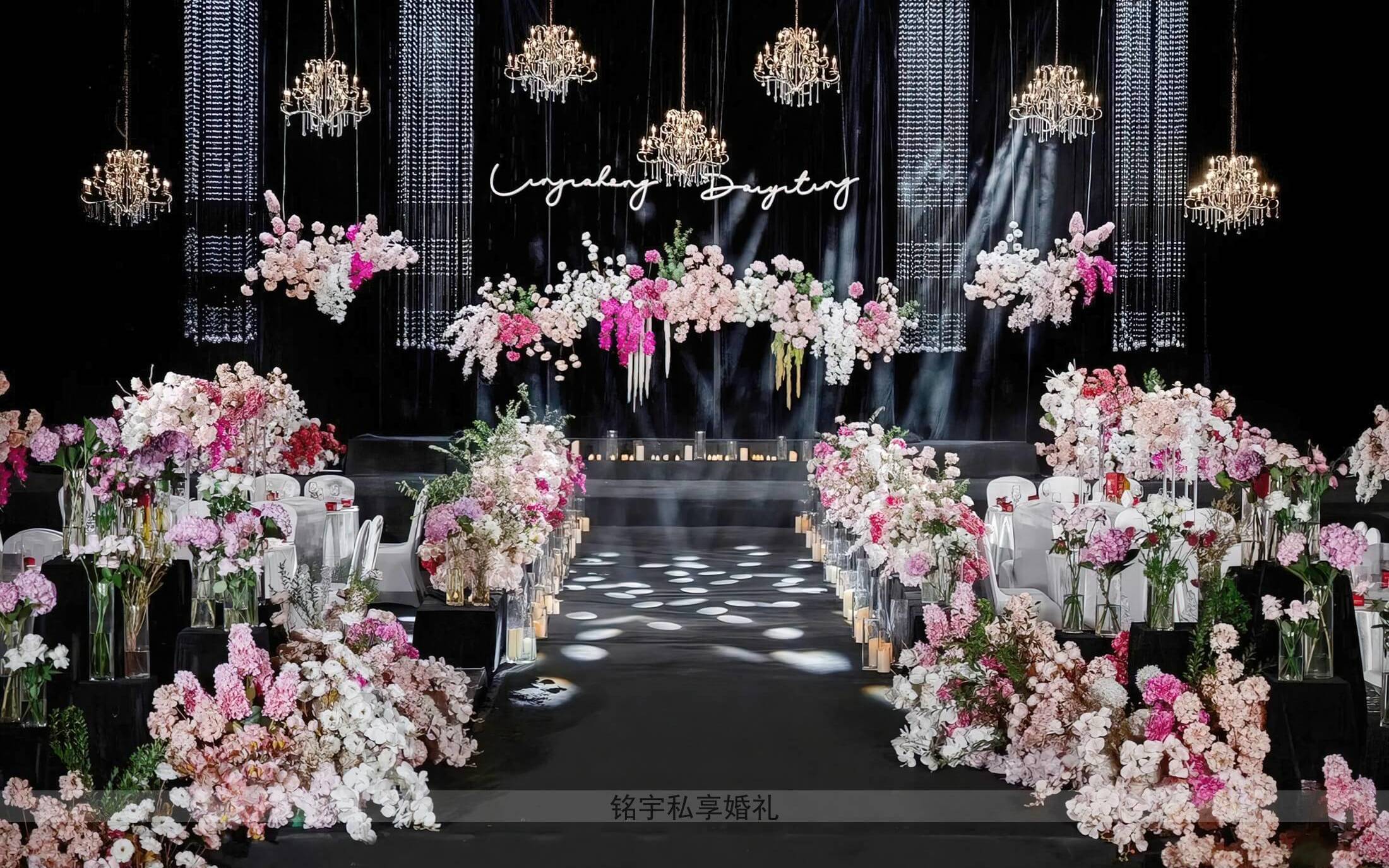 韓式玫紅色水晶婚禮