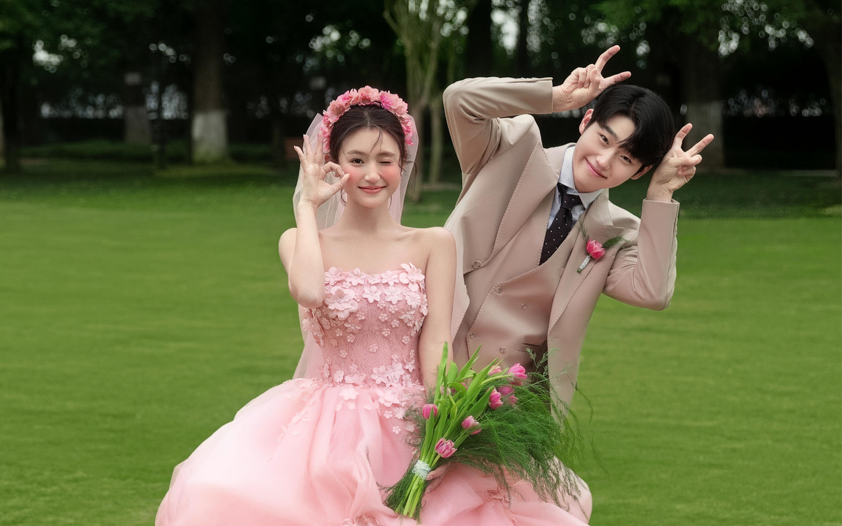 有生命力的法式少女感公主婚纱照