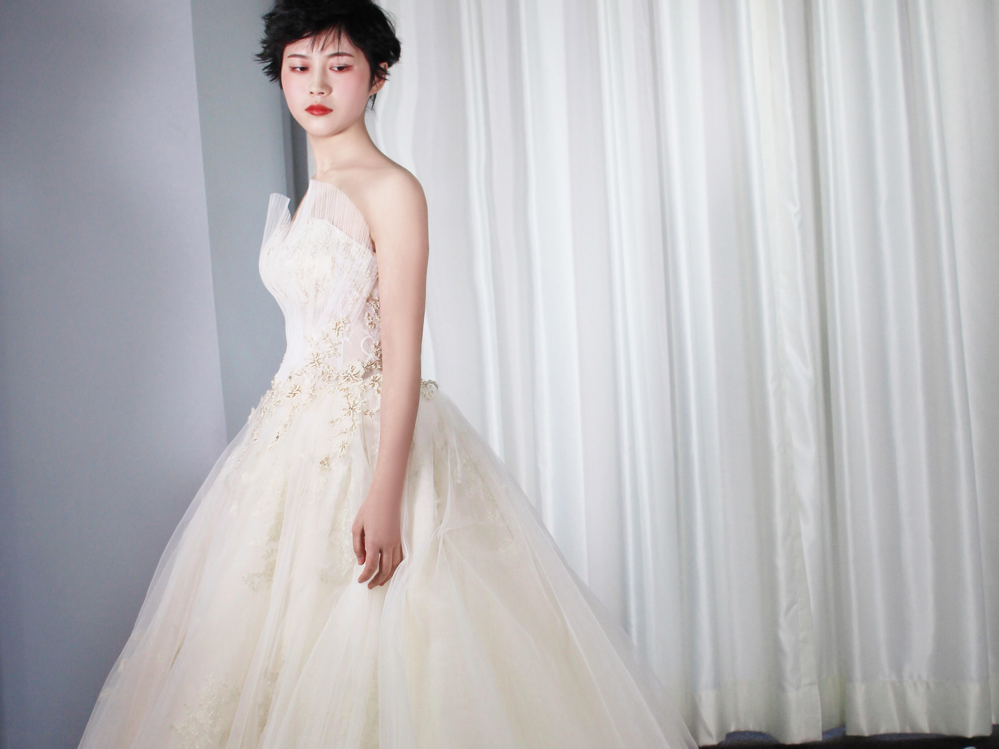 【L.LAN铃蘭】心形贝壳设计仪式主纱