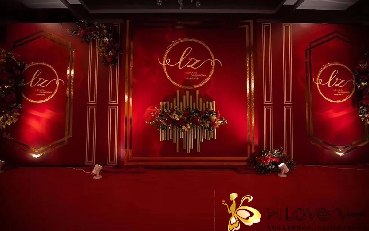 小预算 喜庆 时尚 红色+金色主题婚礼