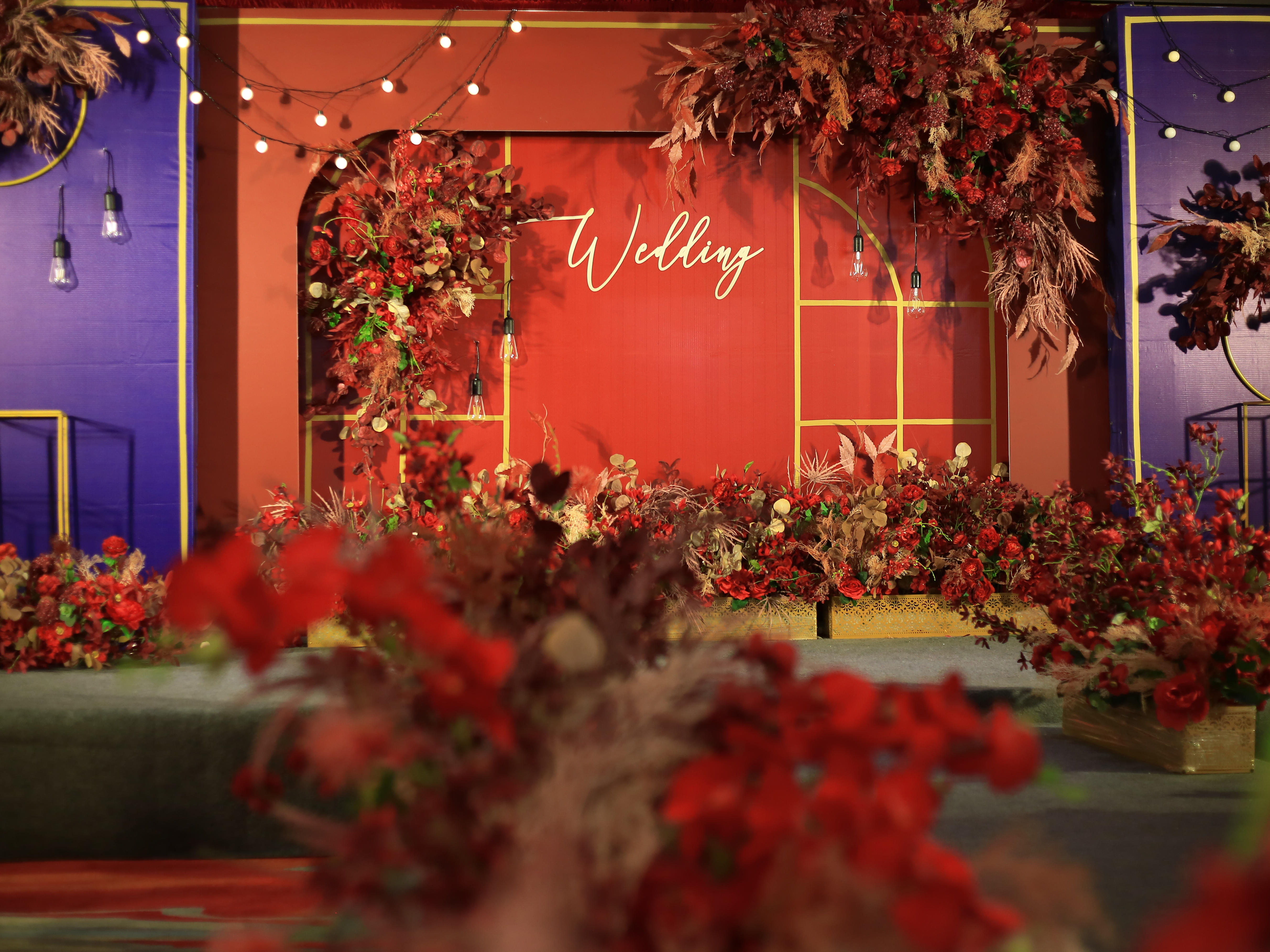 【金叶婚礼】红色 蓝色撞色 复古 大气 婚礼