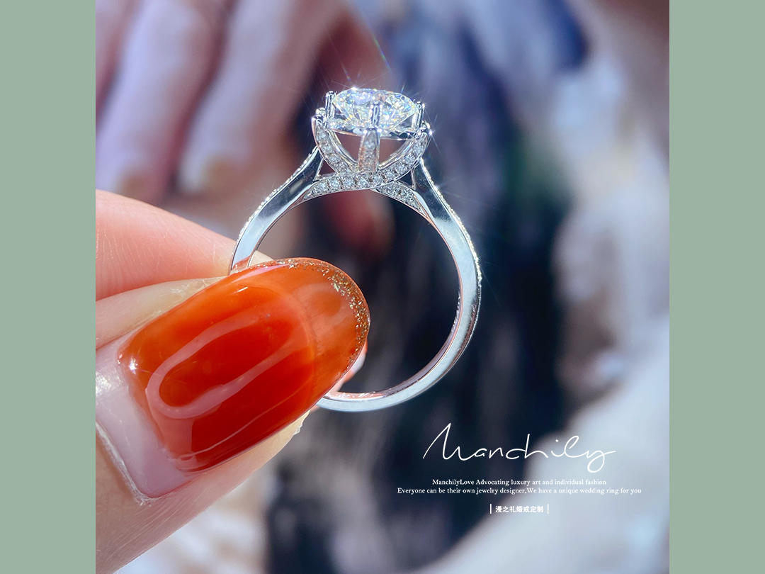 暮光 | 人气爆款豪华镂空显大18k金钻戒定制