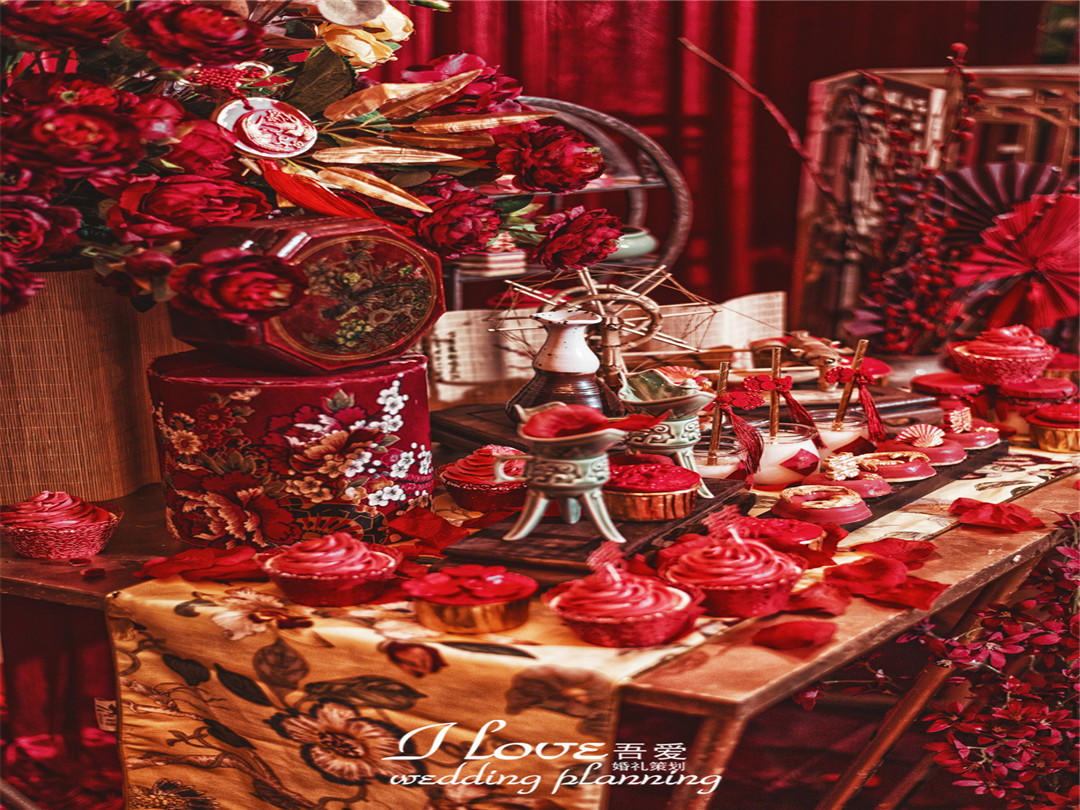 红白中式（四大金刚）+灯光+人员）【吾爱婚礼】 