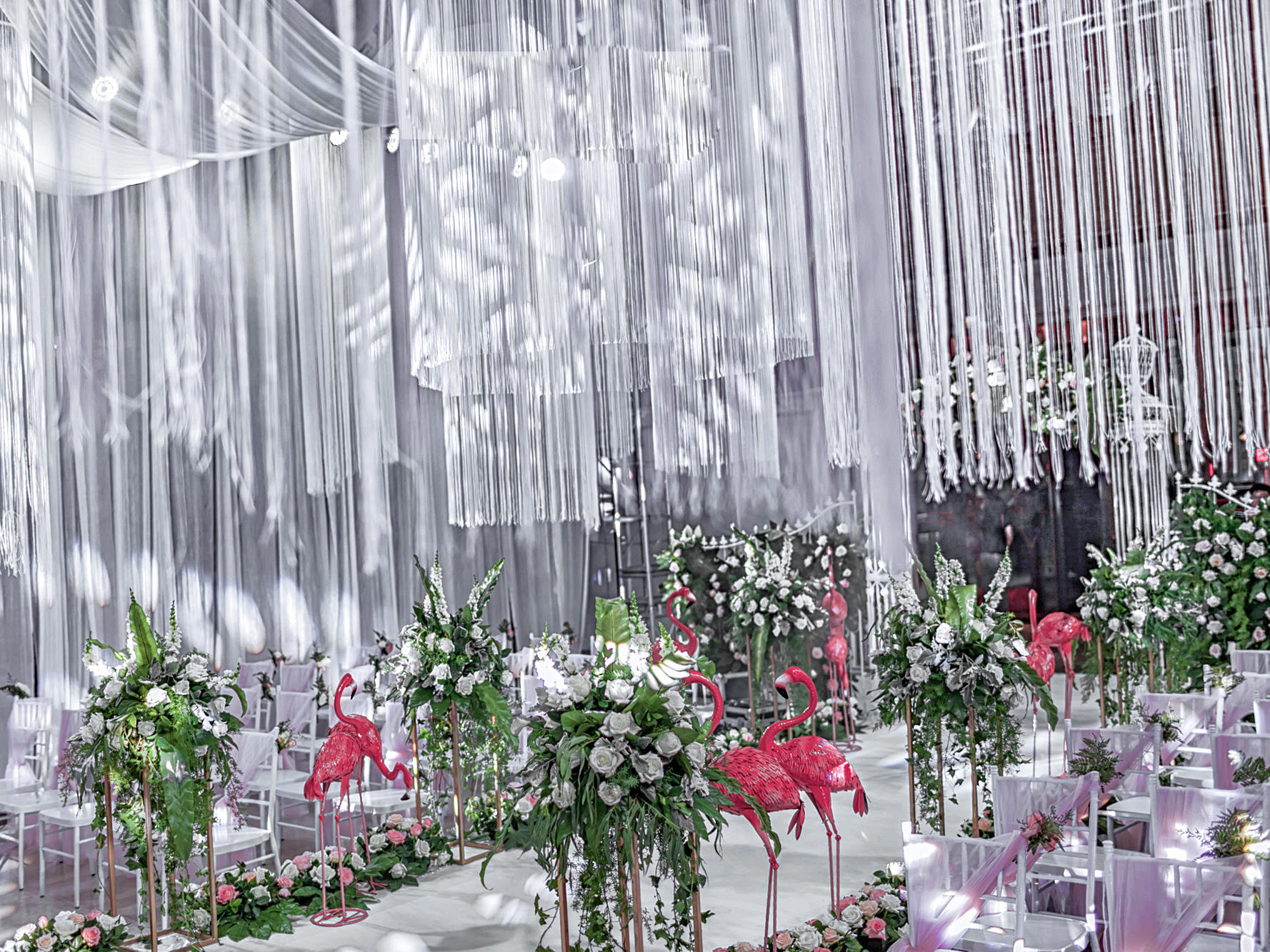 五环酒店清新唯美全鲜花会场