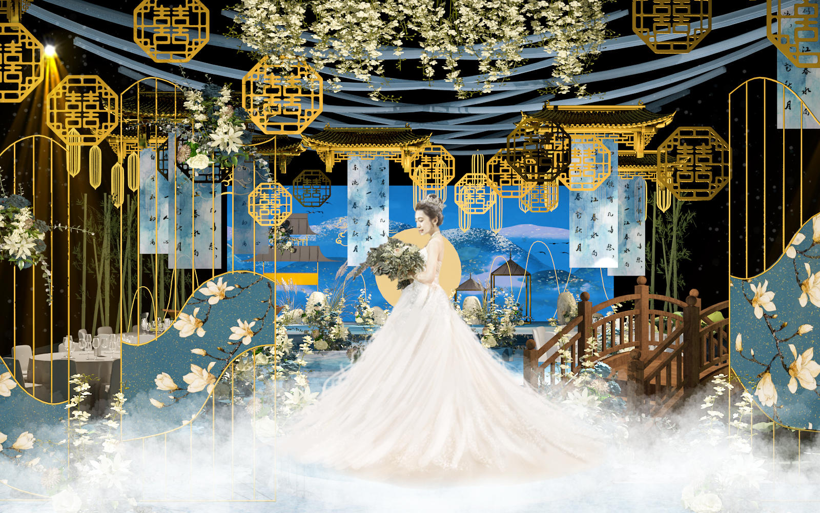 新中式婚礼莫兰迪色调   江山美人