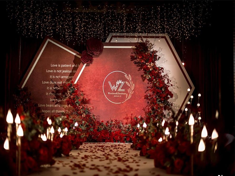 铜陵喜来也婚礼设计-复古暗红金