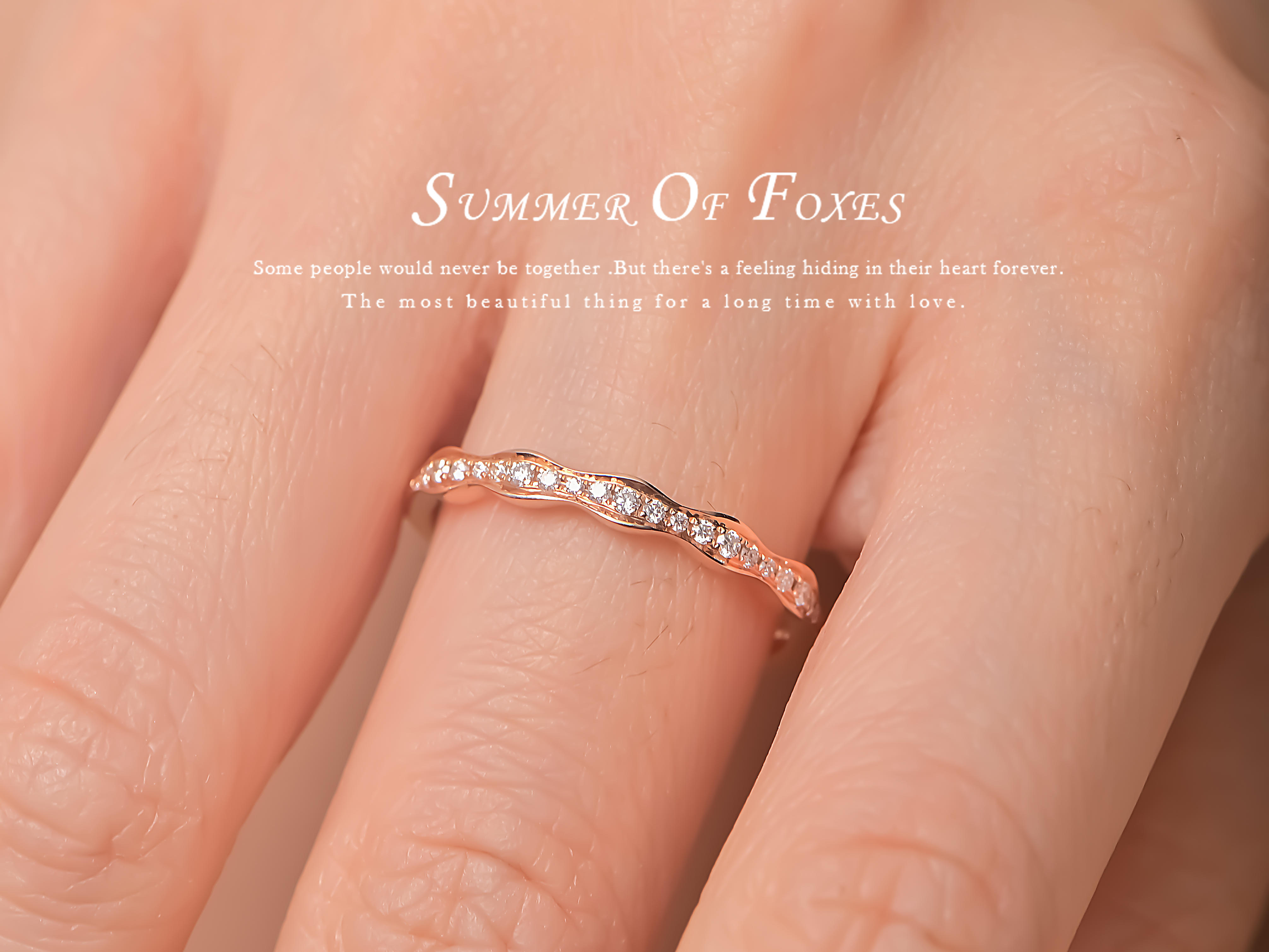 狐狸的夏天18K金小清新钻戒「青衣」