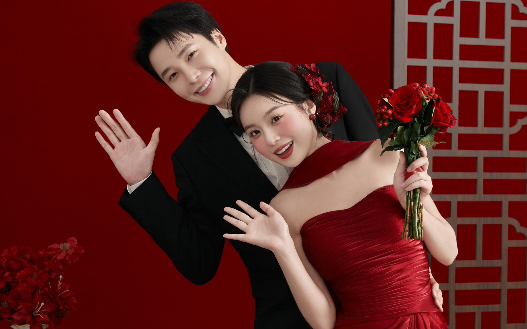 让人惊艳的中国红 新中式婚纱照天花板