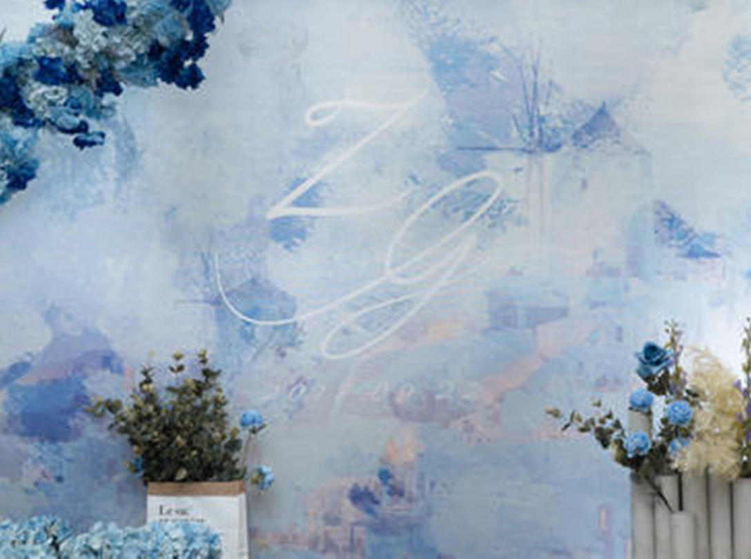 圣托里尼风蓝色海洋风小清新小场地精致婚礼