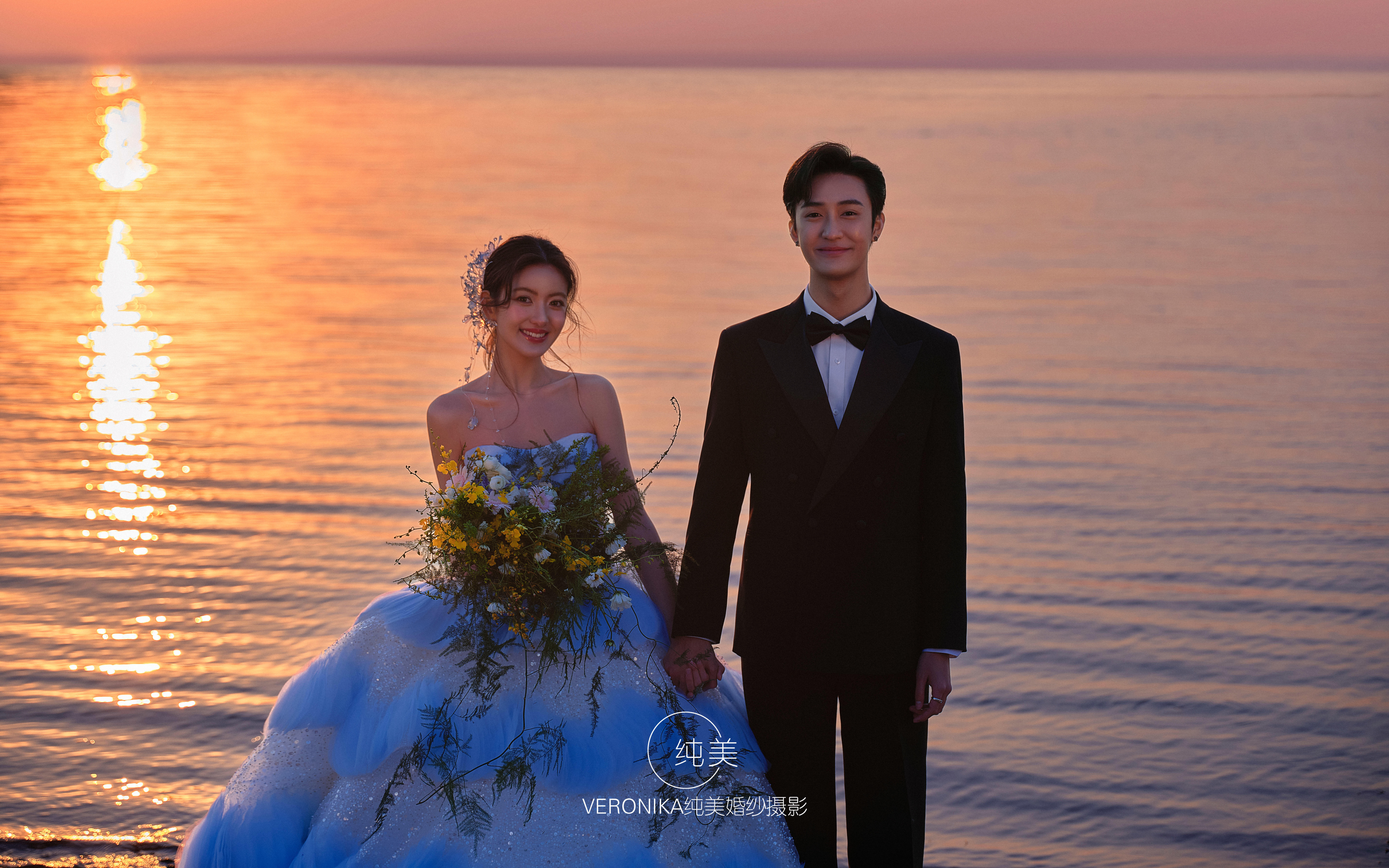 唯美晚霞婚纱外景