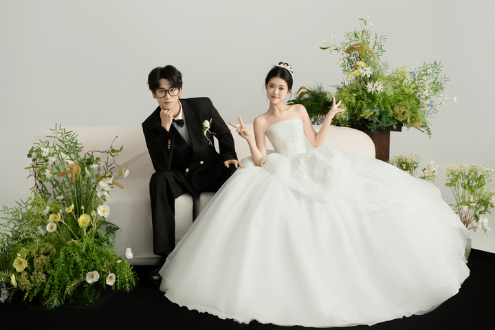 被韩式小清新婚纱照💕甜到