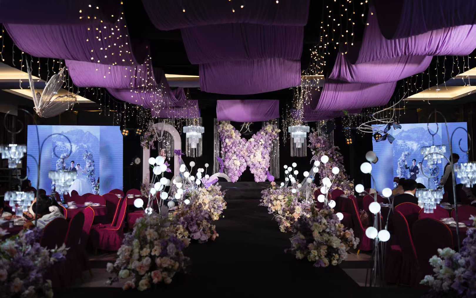 紫色蝴蝶主题韩式婚礼