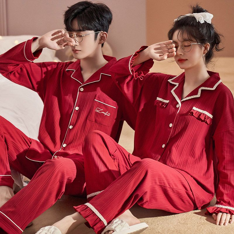 新婚情侣秋冬季高级感女家居服套装