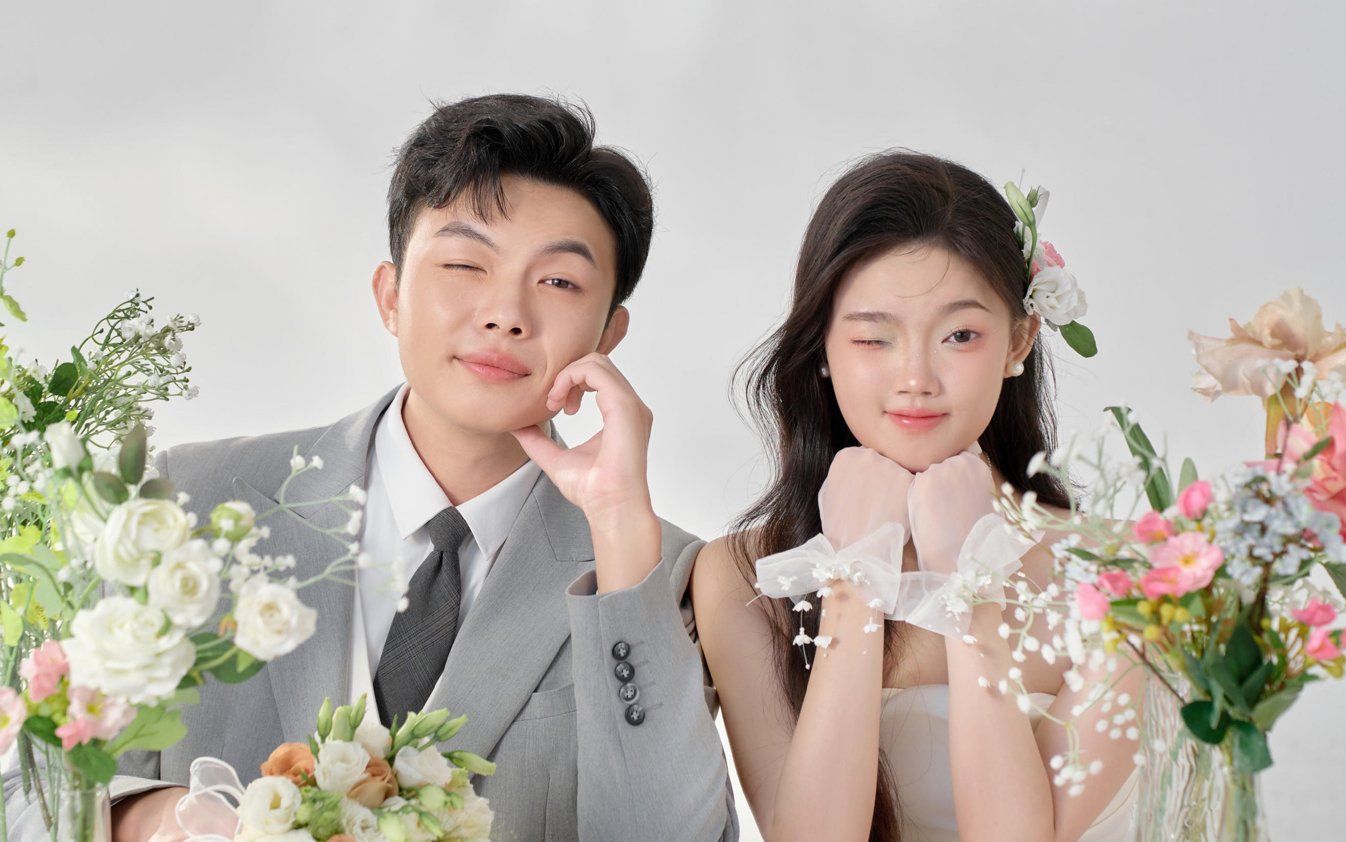 韩系婚纱照太甜了叭