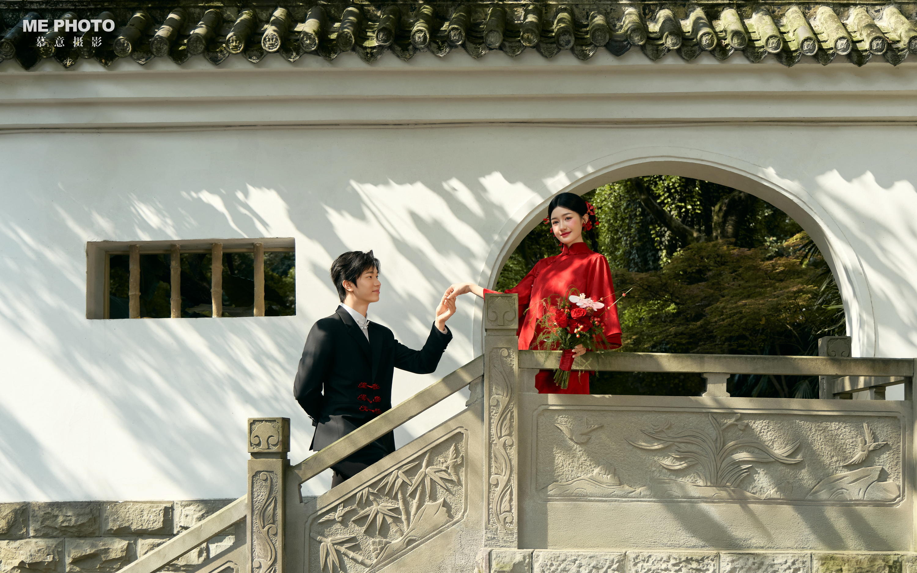 喜嫁园林婚纱照