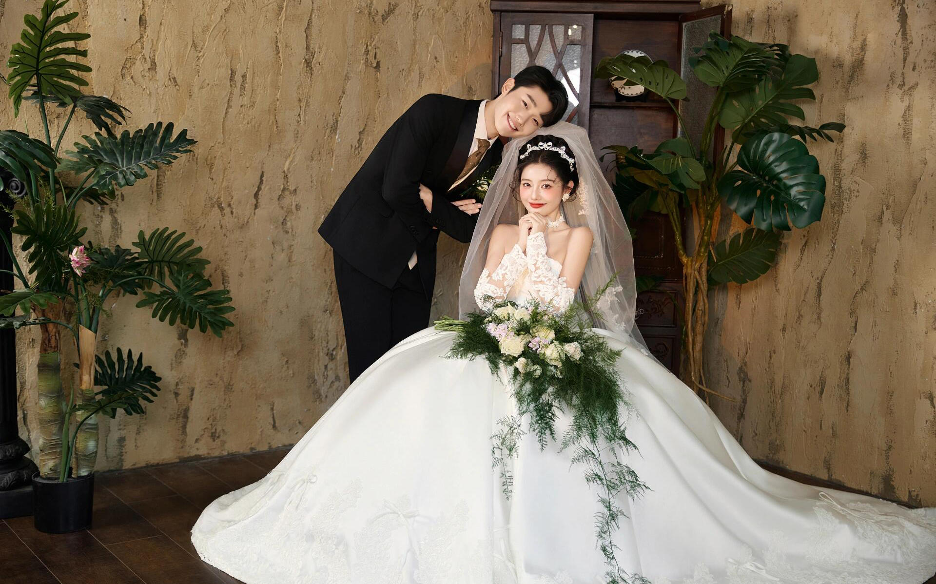 山茶花语少女法式婚纱照！