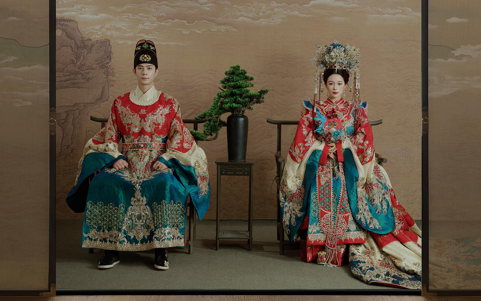 全家都在夸的工笔画汉服婚纱照❤️端庄典雅