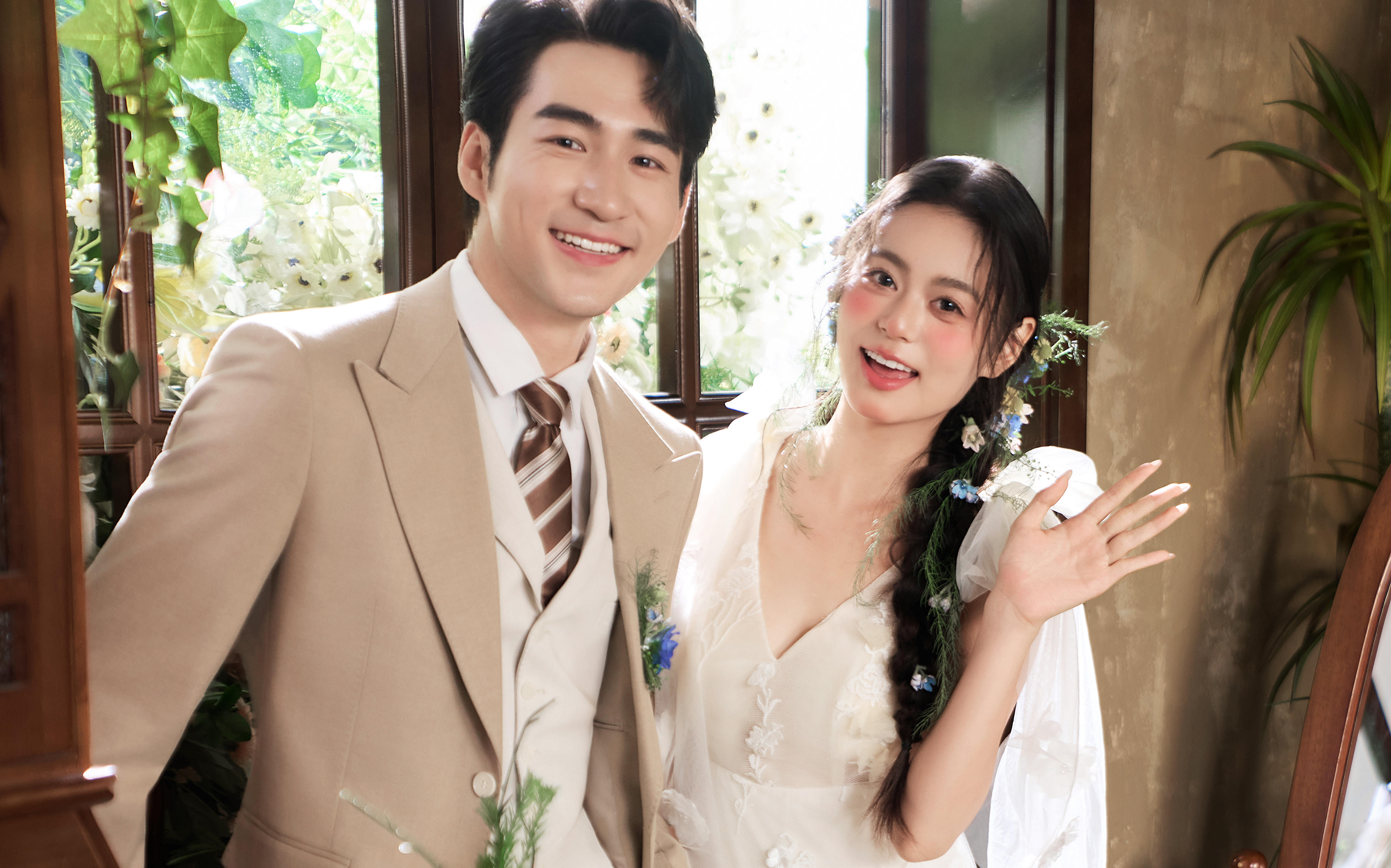 花房婚纱照，生动自然