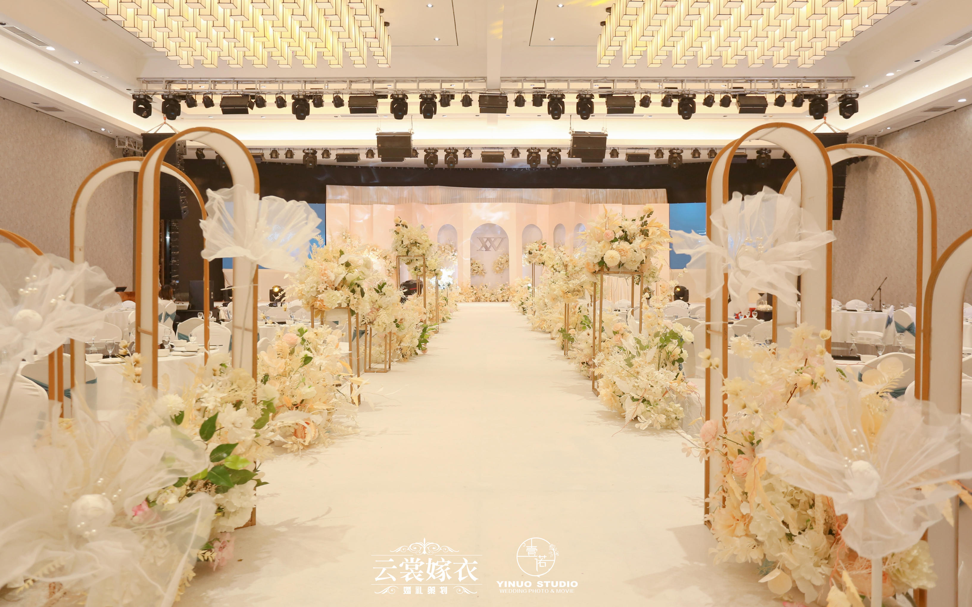 嘉定新港湾海鲜酒楼 | 温暖香槟色婚礼
