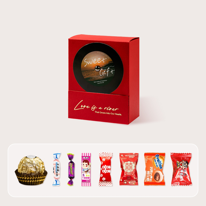 包好發(fā)貨 成品喜糖套餐唱片糖盒 喜糖+喜糖盒【成品喜糖不支持退換】