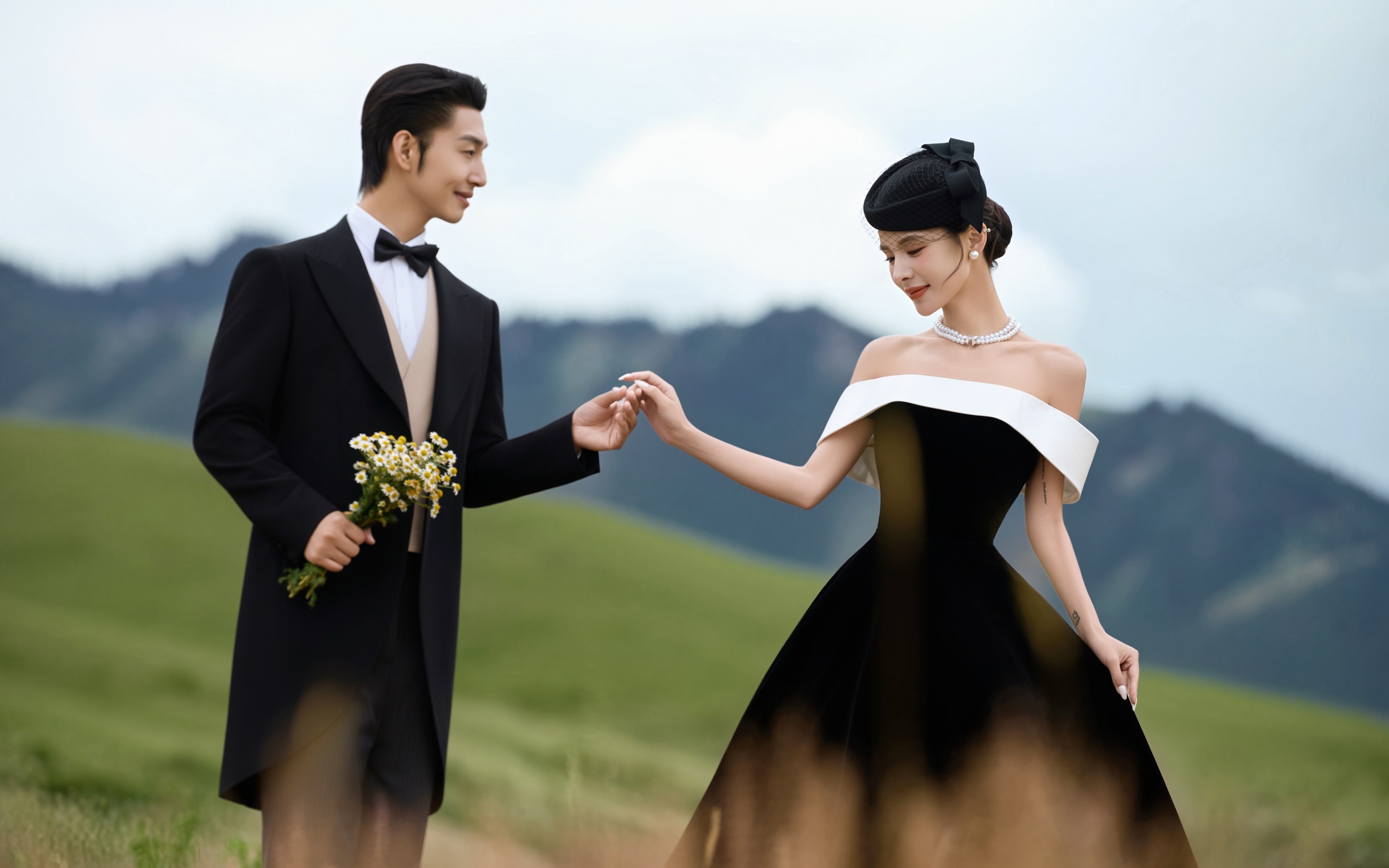 山野仪式感婚纱照｜复古黑纱太出圈✨