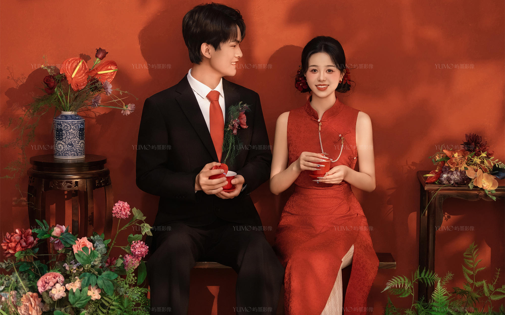 复古红调下的中式婚照｜把传统美拍成诗