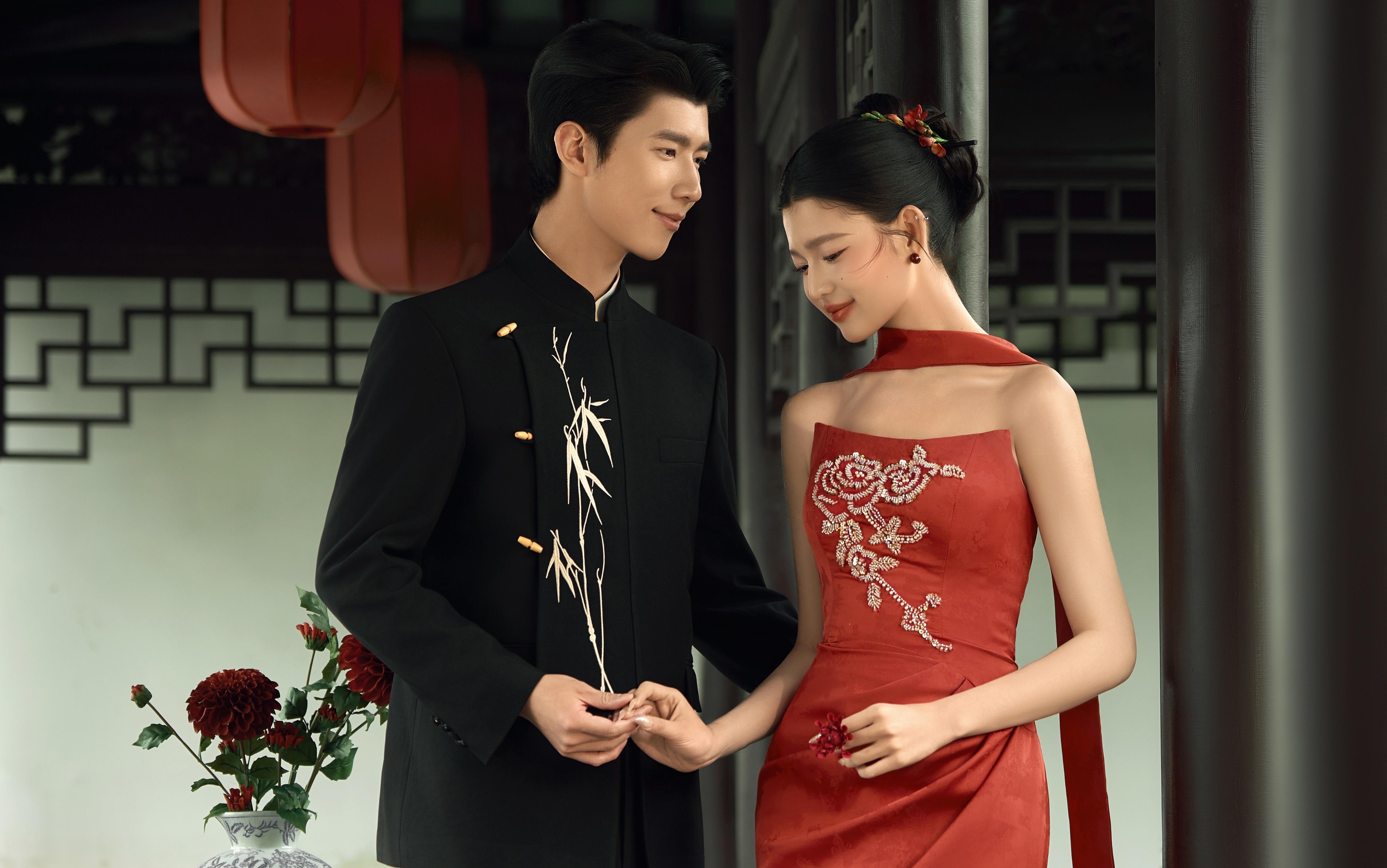 【D視覺攝影】黑衫配紅裙，把傳統(tǒng)婚照拍出了電影感