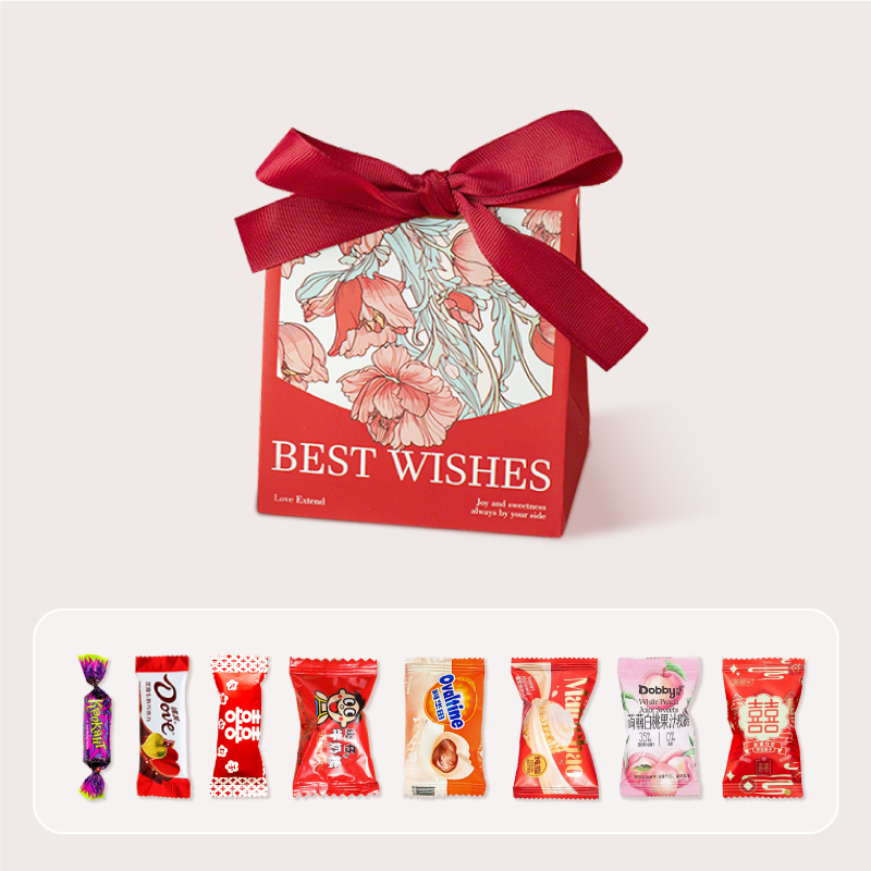 包好發(fā)貨 成品喜糖套餐花卉歐式 喜糖+喜糖盒【成品喜糖不支持退換】