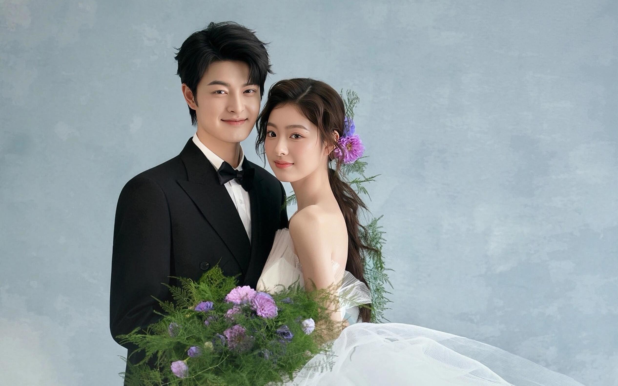 雾霾蓝婚纱照，高级感拉满