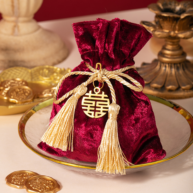 喜糖袋丝绒糖果皮袋