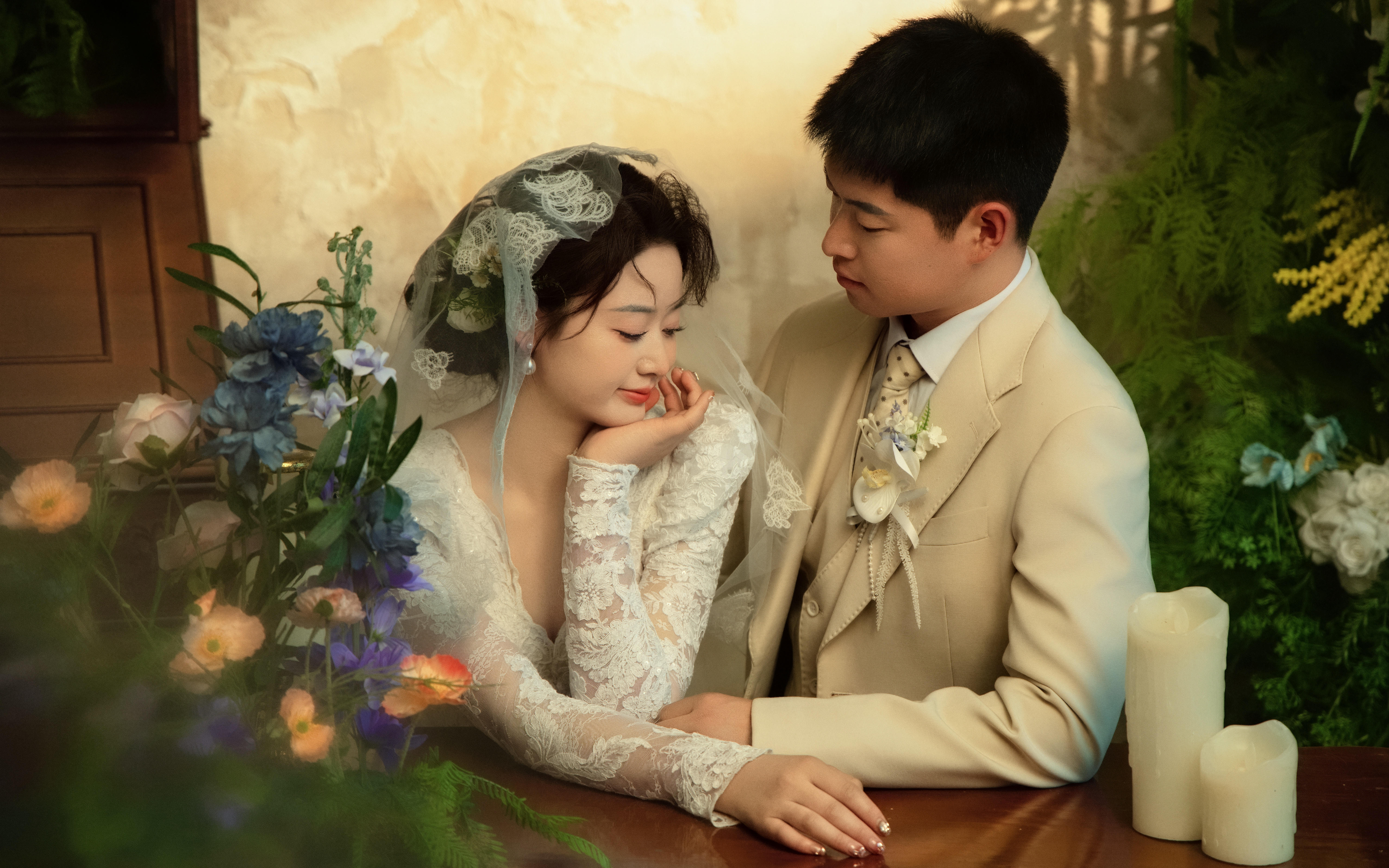 【壹家摄影】好喜欢花房韩系风婚纱照💐菏泽婚纱照