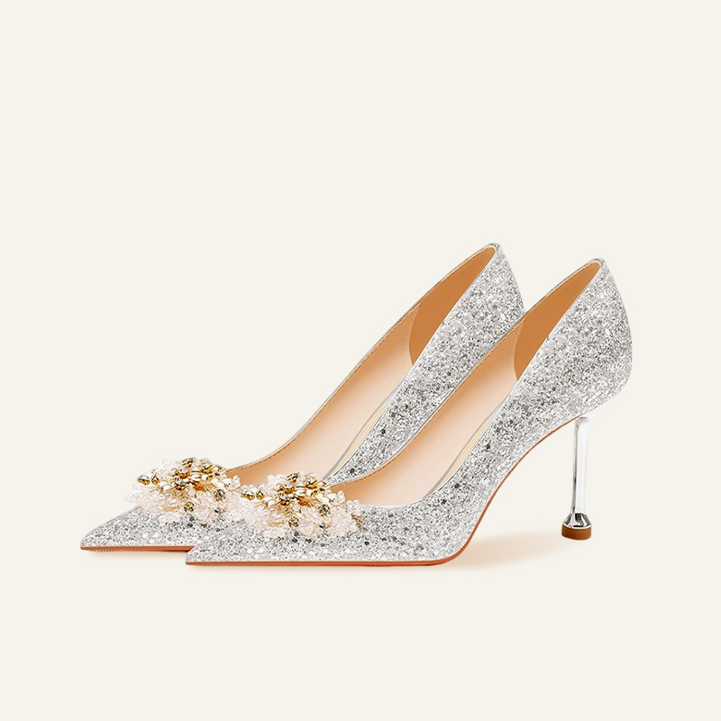 絕美高跟水晶婚鞋