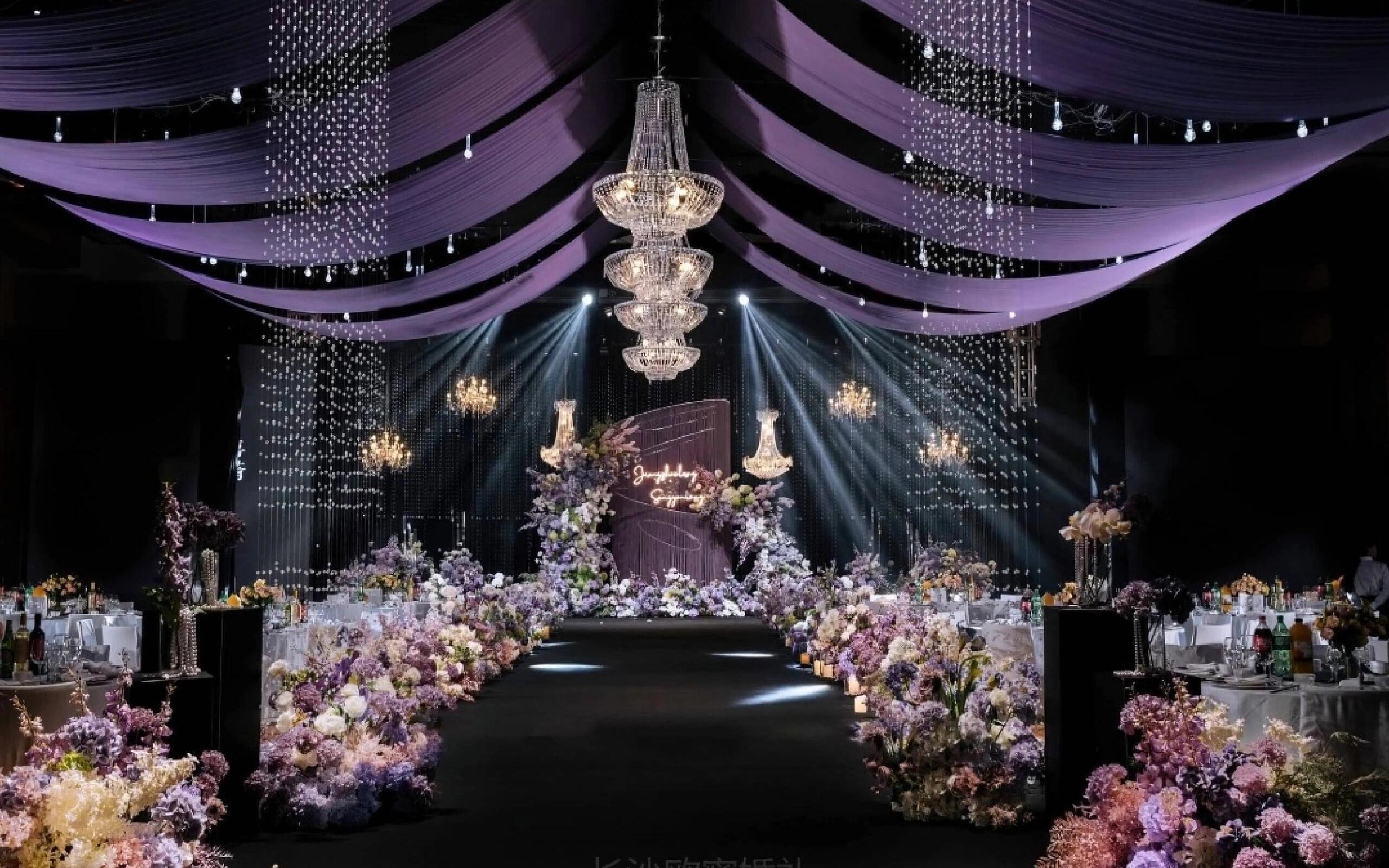 紫色韩系高定来袭 紫色韩系水晶婚礼｜