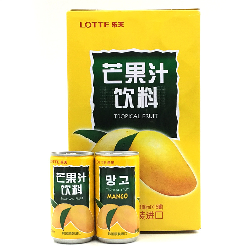 韓國進(jìn)口飲料樂天芒果汁180ml 休閑聚會伴手禮送禮宴請