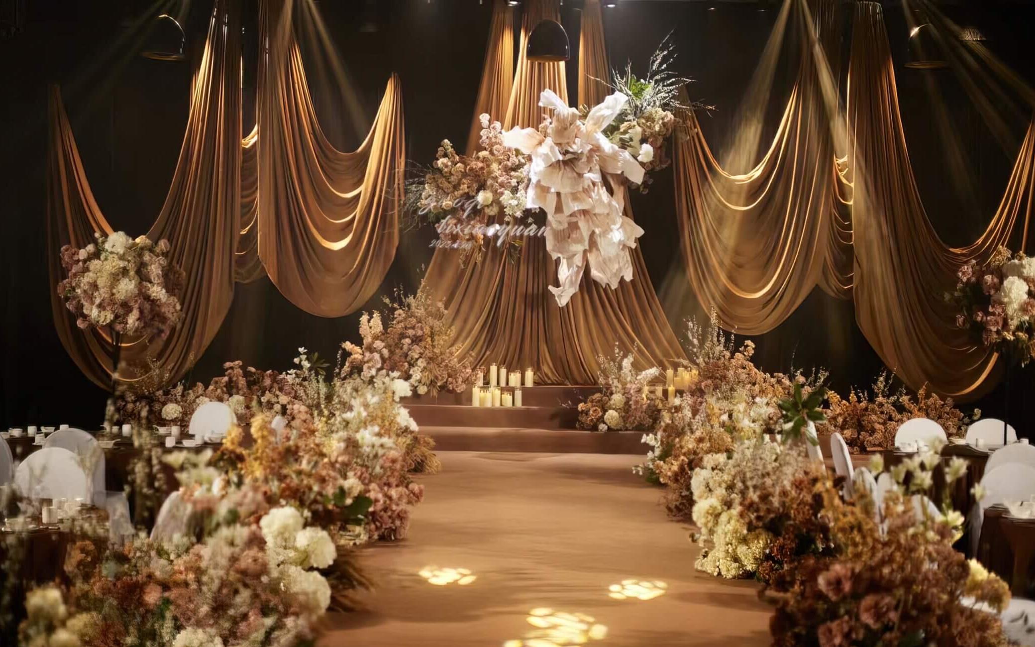 浪漫婚禮定制-奶茶棕布藝