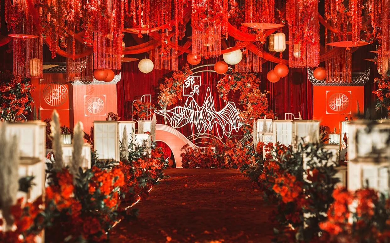 【正红鸾宁婚礼】蓝色花艺设计效果满分