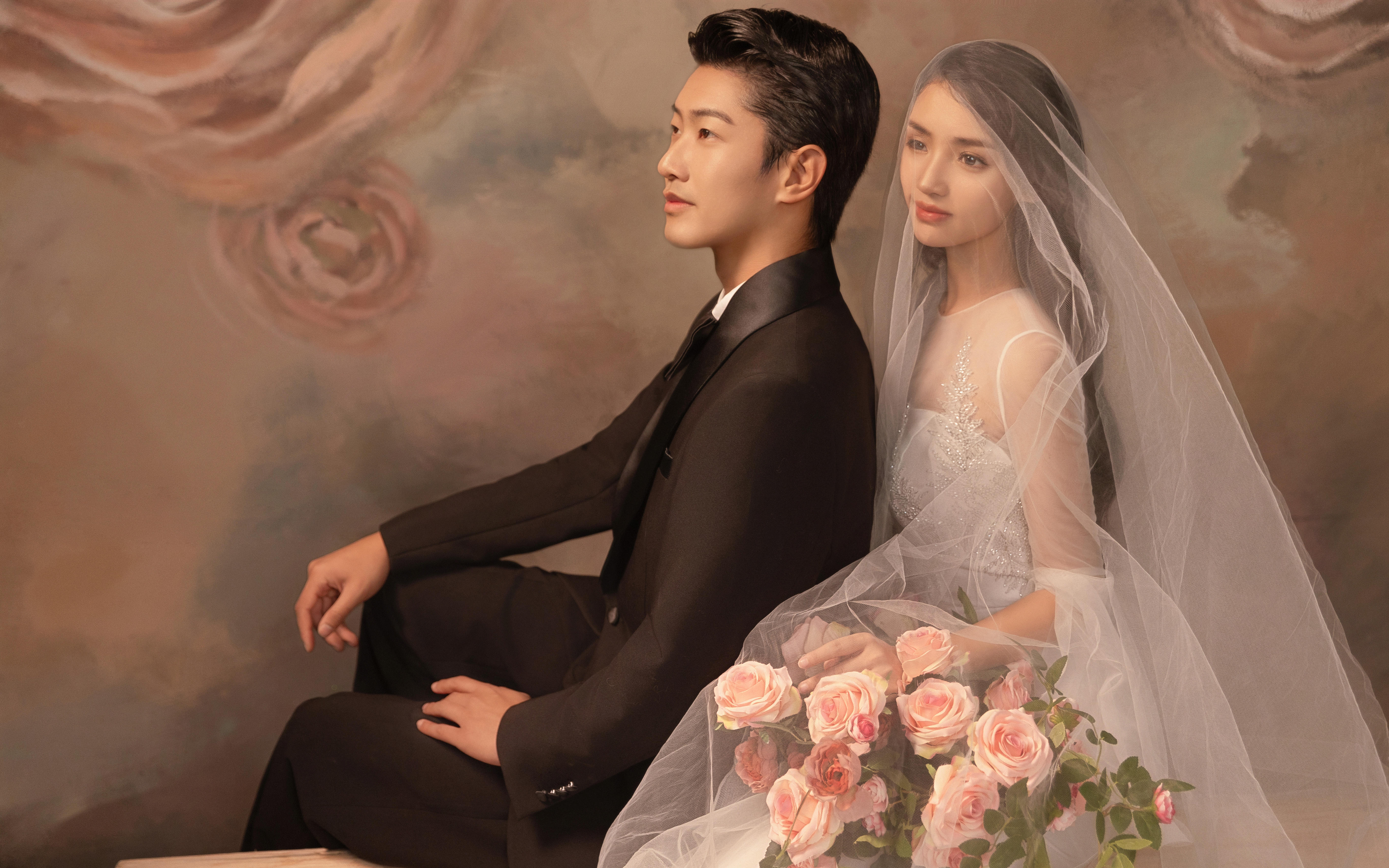 挪婭婚紗攝影《玫瑰夜曲》油畫系列作品